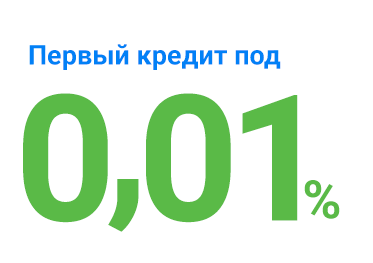 0,01% на первый кредит онлайн на карту